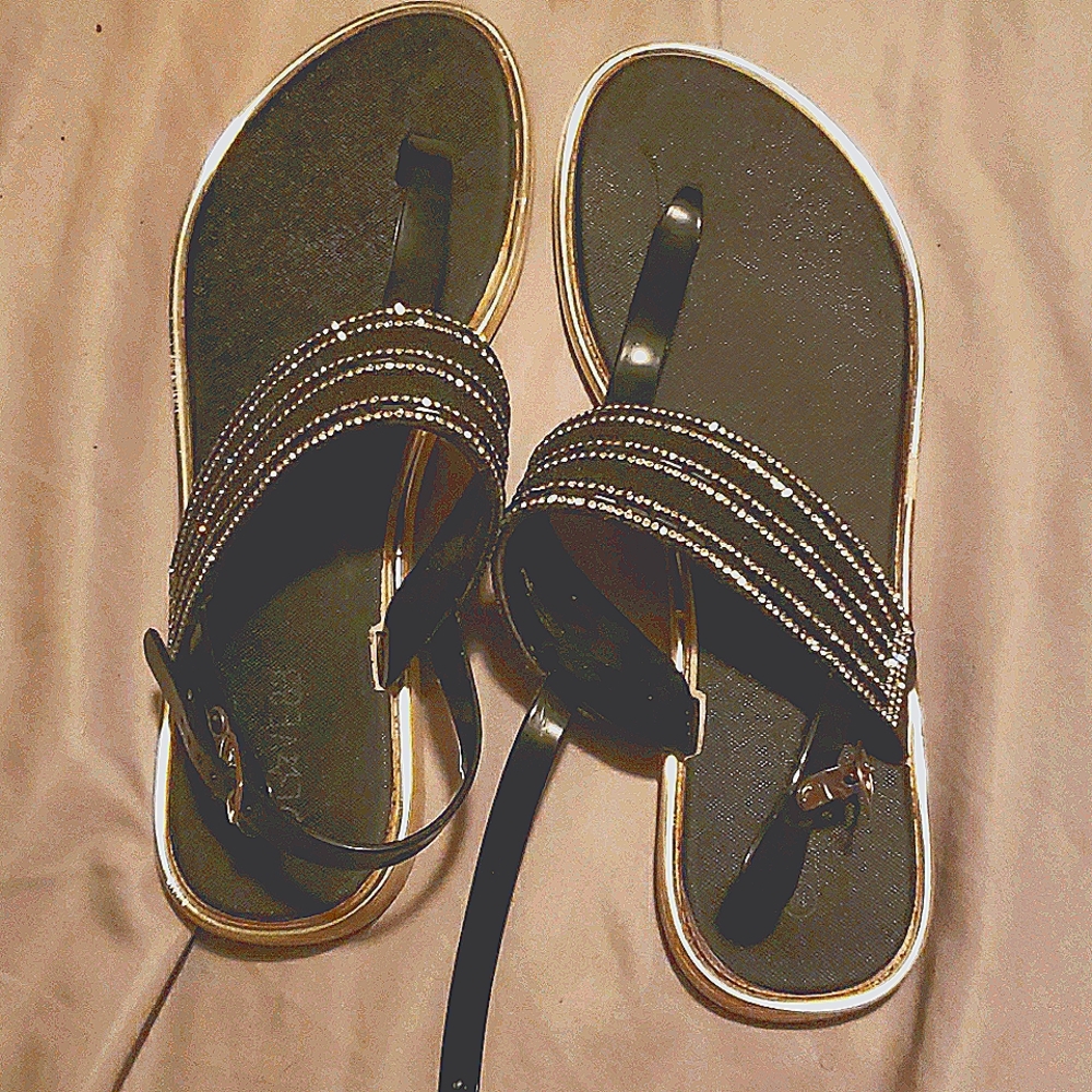 Bling flat strapped sandals